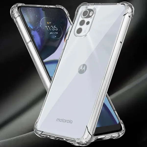 TPU чехол GETMAN Ease logo усиленные углы Full Camera для Motorola Moto G22 — Прозрачный — фото 2