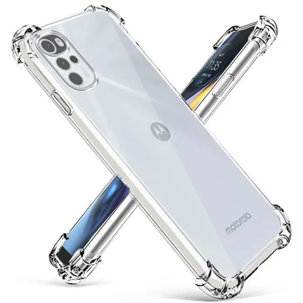 TPU чехол GETMAN Ease logo усиленные углы Full Camera для Motorola Moto G22 — Прозрачный — фото 3
