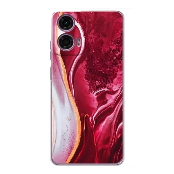 Чехол с принтом «Мрамор красный» для Motorola MOTO G24 Power