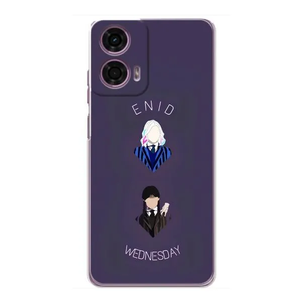 Чехол с принтом «Уэнздей и подруга» для Motorola MOTO G24 Power