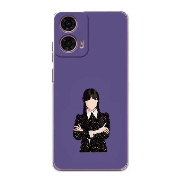 Чехол с принтом «Уэнздей в черном» для Motorola MOTO G24 Power