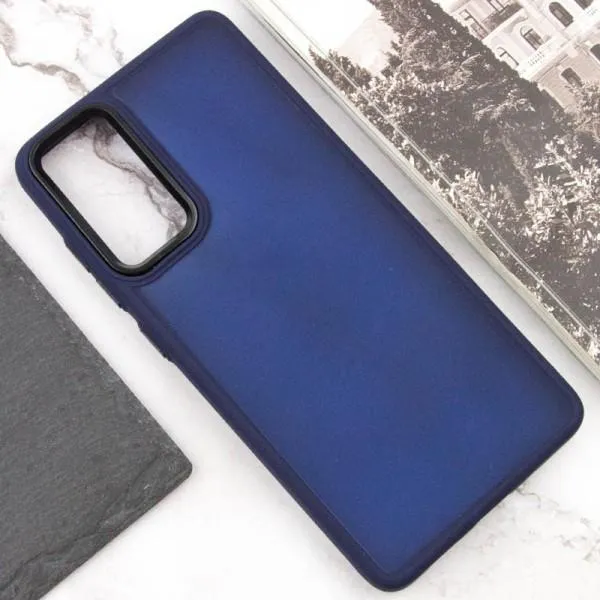 Чехол TPU+PC Lyon Frosted для Motorola Moto G24 / G04 / E14 — Темно-синий — фото 4