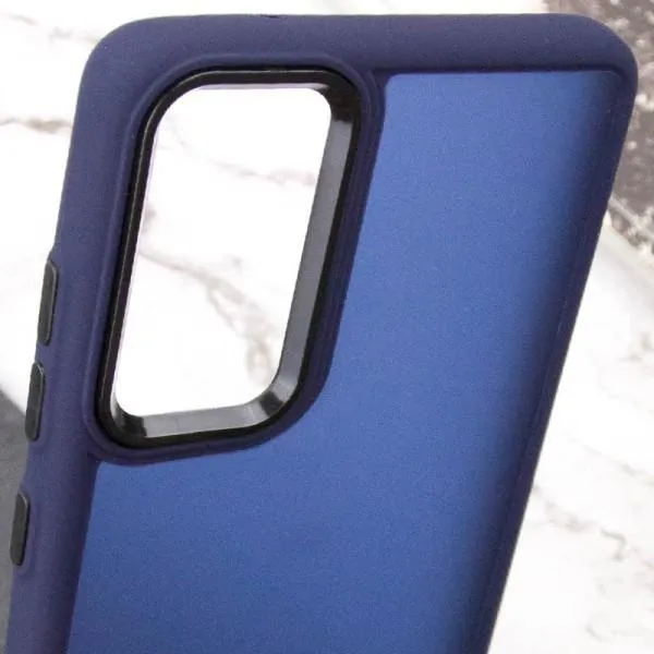 Чехол TPU+PC Lyon Frosted для Motorola Moto G24 / G04 / E14 — Темно-синий — фото 5