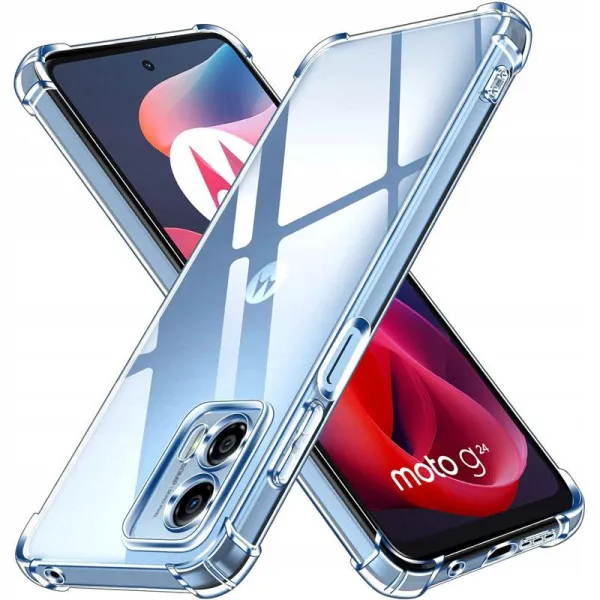 TPU чехол GETMAN Ease logo усиленные углы Full Camera для Motorola Moto G24 — Прозрачный — фото 1