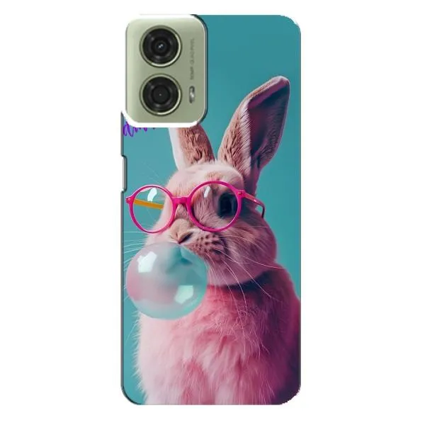 Чехол с принтом «Кролик в очках» для Motorola MOTO G24