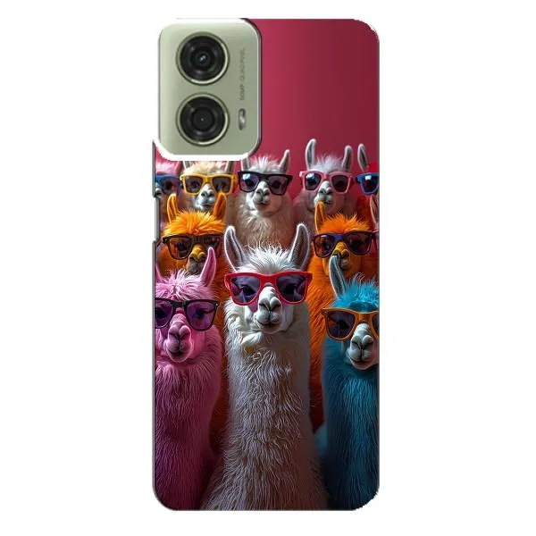 Чехол с принтом «Ламы в очках» для Motorola MOTO G24