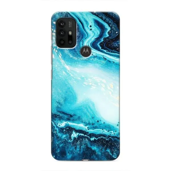 Чехол с принтом «Голубой мрамор» для Motorola MOTO G30