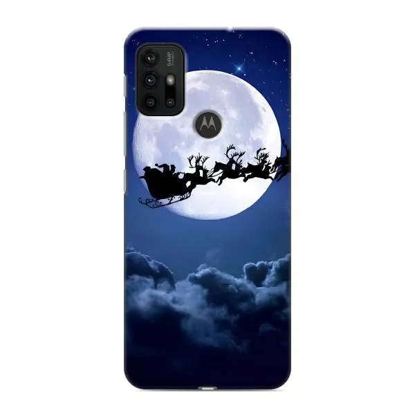 Чехол с принтом «Санта - луна» для Motorola MOTO G30