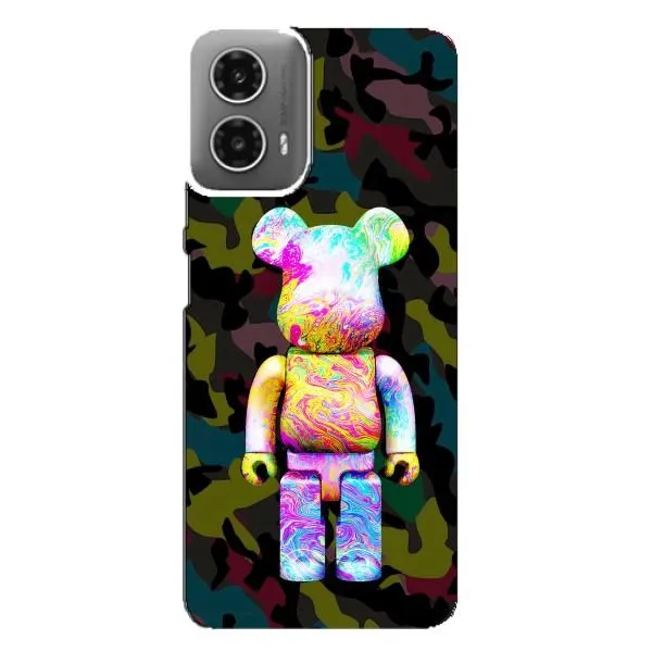 Чехол с принтом «Яркий Bearbrick» для Motorola MOTO G34