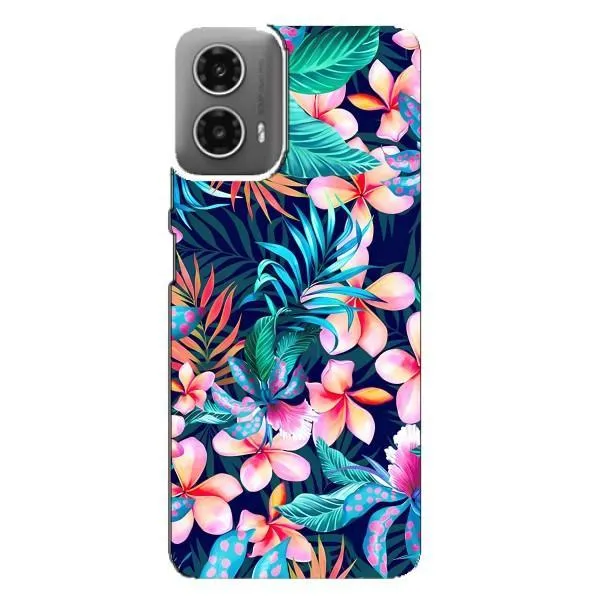 Чехол с принтом «Красочные цветы» для Motorola MOTO G34