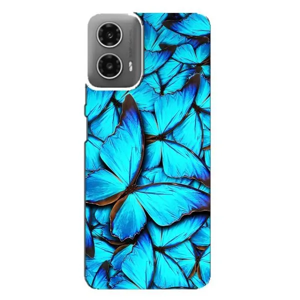 Чохол з принтом «Сині метелики» для Motorola MOTO G34
