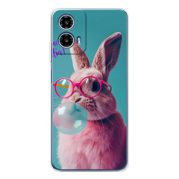 Чехол с принтом «Кролик в очках» для Motorola Moto G35
