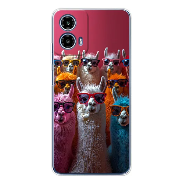 Чехол с принтом «Ламы в очках» для Motorola Moto G35
