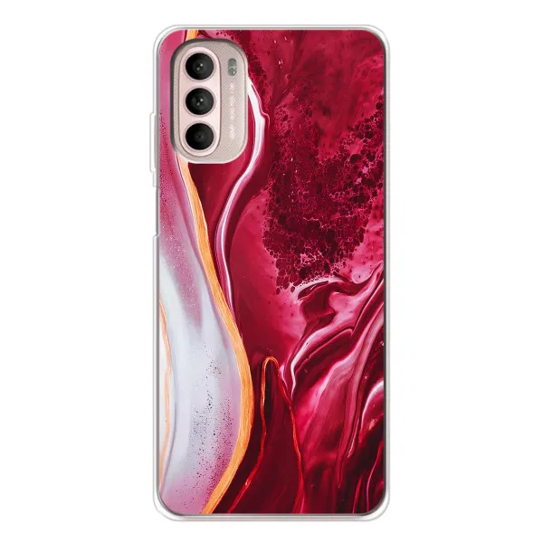 Чехол с принтом «Мрамор красный» для Motorola MOTO G52