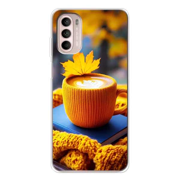 Чехол с принтом «Кофе на желтом пледе» для Motorola MOTO G52