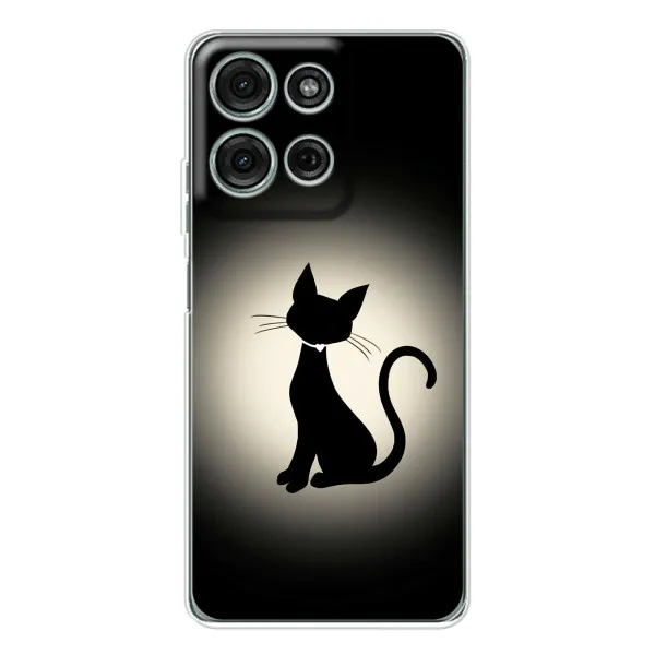 Чехол с принтом «Силуэт котика» для Motorola MOTO G56