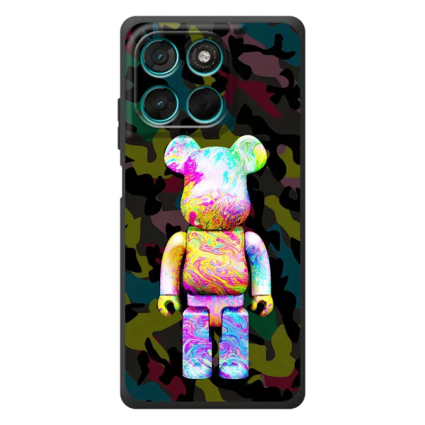 Чехол с принтом «Яркий Bearbrick» для Motorola Moto G57 Power