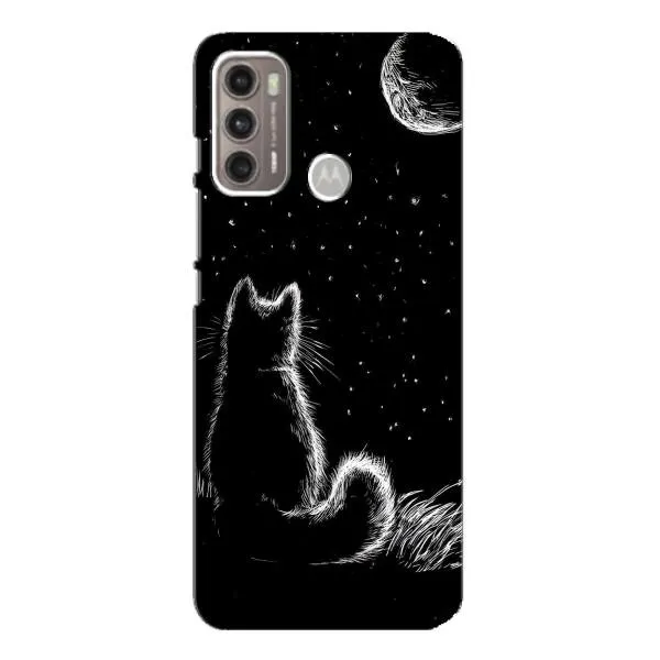 Чехол с принтом «Котик и луна» для Motorola MOTO G60