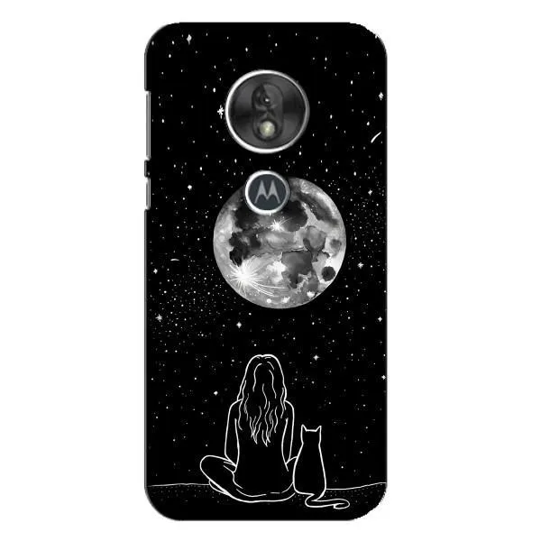 Чехол с принтом «Девушка с котом» для Motorola MOTO G7 Play