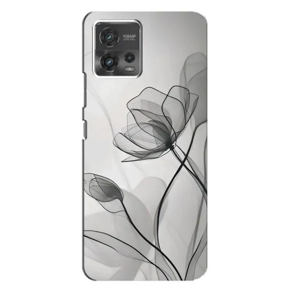 Чехол с принтом «Черные цветы» для Motorola MOTO G72