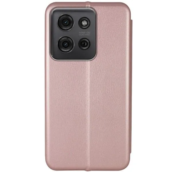 Кожаный чехол-книжка Classy для Motorola Moto G75 5G — Rose Gold — фото 2
