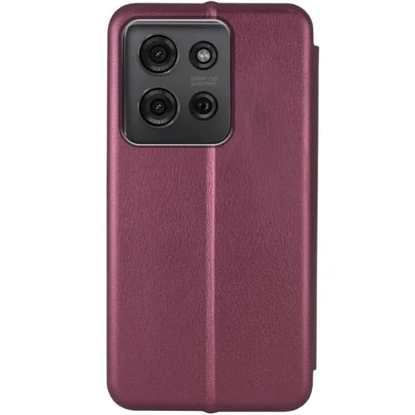 Кожаный чехол-книжка Classy для Motorola Moto G75 5G — Бордовый — фото 2 Кожаный чехол-книжка Classy для Motorola Moto G75 5G — Бордовый — фото 2