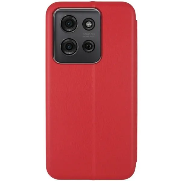 Кожаный чехол-книжка Classy для Motorola Moto G75 5G — Красный — фото 2