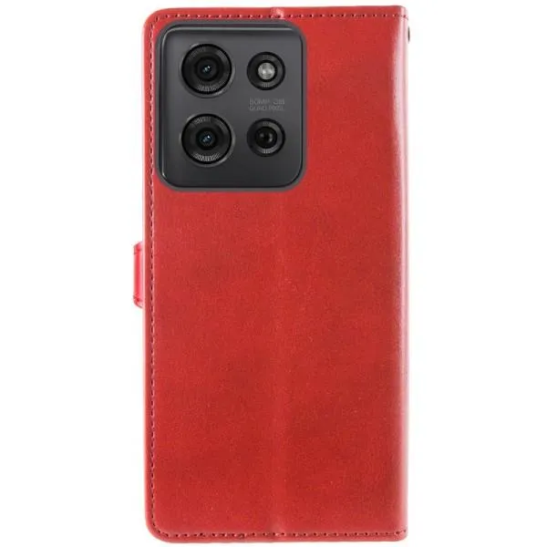 Кожаный чехол-книжка GETMAN Gallant (PU) для Motorola Moto G75 5G — Красный — фото 5