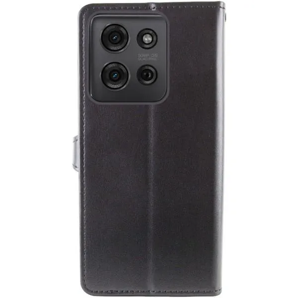 Кожаный чехол-книжка GETMAN Gallant (PU) для Motorola Moto G75 5G — Черный — фото 5
