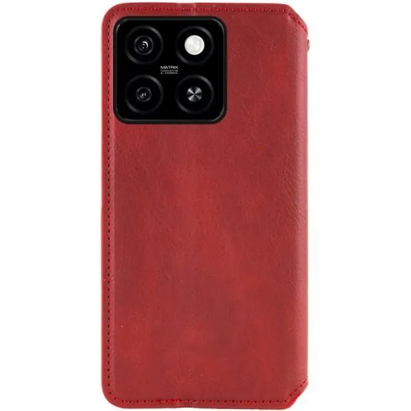 Кожаный чехол-книжка GETMAN Cubic (PU) для Motorola Moto G75 5G — Красный — фото 3
