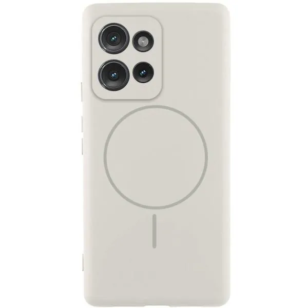 Чехол Silicone Cover Lakshmi Full Camera (AA) with Magnetic Fit для Motorola Moto G75 5G — Белый — фото 1