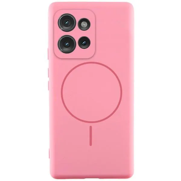 Чехол Silicone Cover Lakshmi Full Camera (AA) with Magnetic Fit для Motorola Moto G75 5G — Розовый — фото 1