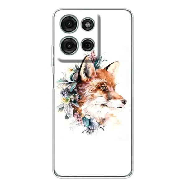 Чехол с принтом «Лисичка в цветочках» для Motorola Moto G75