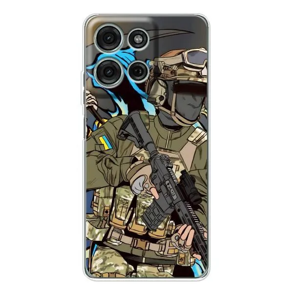 Чехол с принтом «Воин ВСУ» для Motorola Moto G75