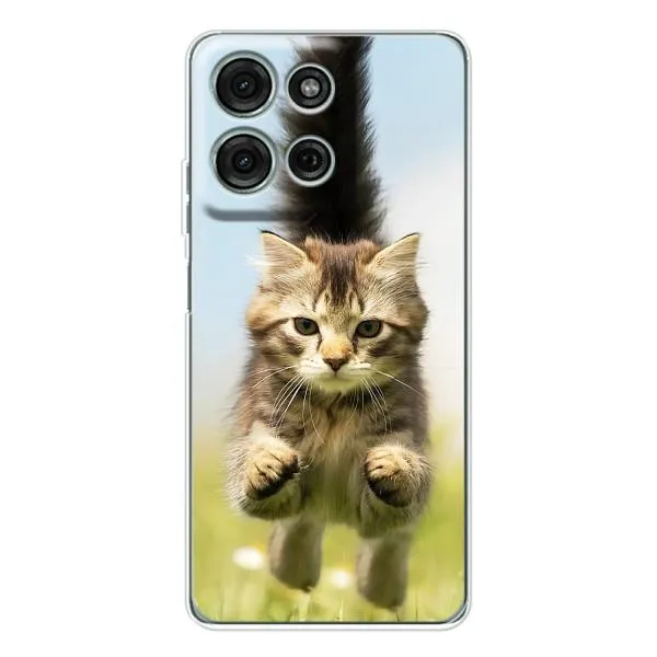 Чехол с принтом «Прыжок кота» для Motorola Moto G75
