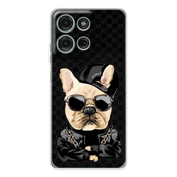 Чохол з принтом «Стильна собака» для Motorola Moto G75