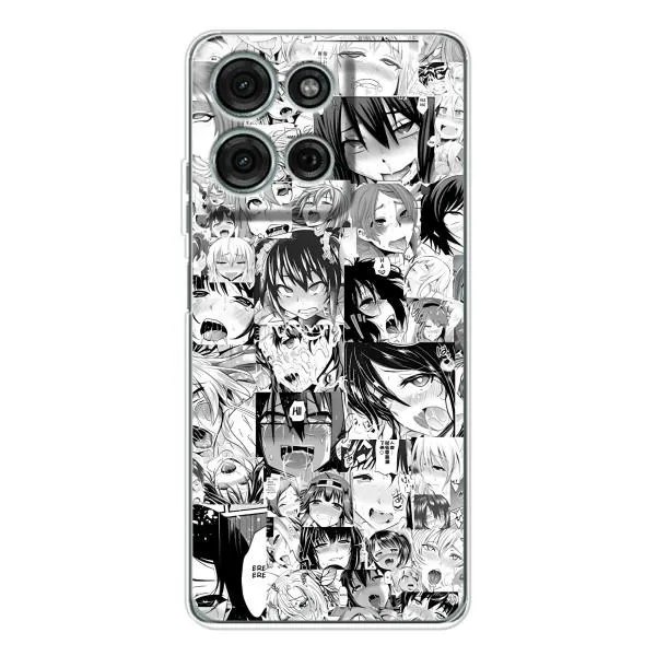 Чехол с принтом «Ahegao manga» для Motorola Moto G75