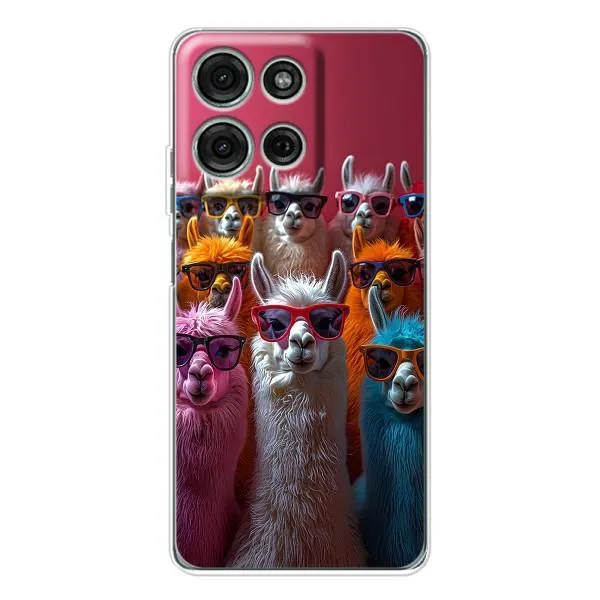 Чехол с принтом «Ламы в очках» для Motorola Moto G75