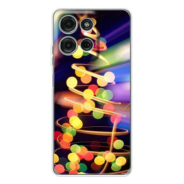 Чехол с принтом «Елка с гирлянд» для Motorola Moto G75