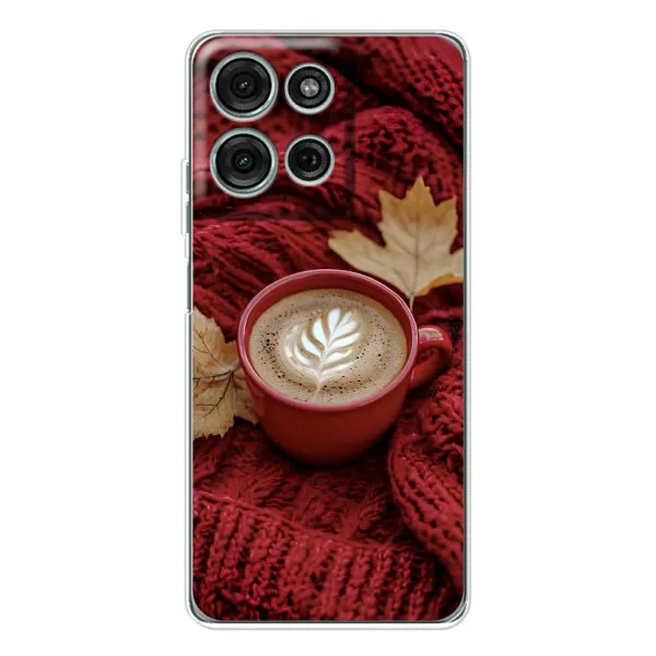 Чехол с принтом «Кофе на пледе» для Motorola Moto G75