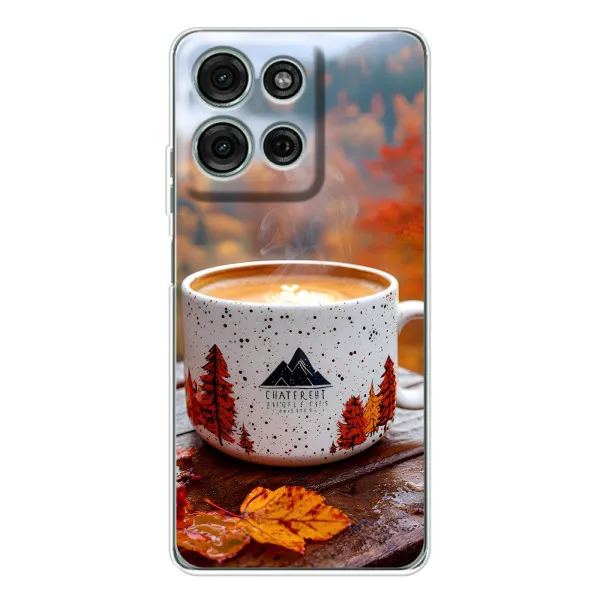 Чехол с принтом «Кофе на природе» для Motorola Moto G75