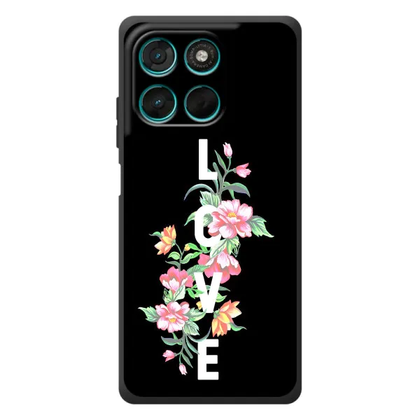 Чехол с принтом «Цветы LOVE» для Motorola Moto G77