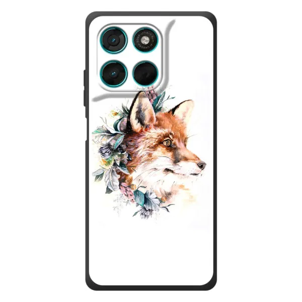 Чохол з принтом «Лиса в квітах» для Motorola Moto G77