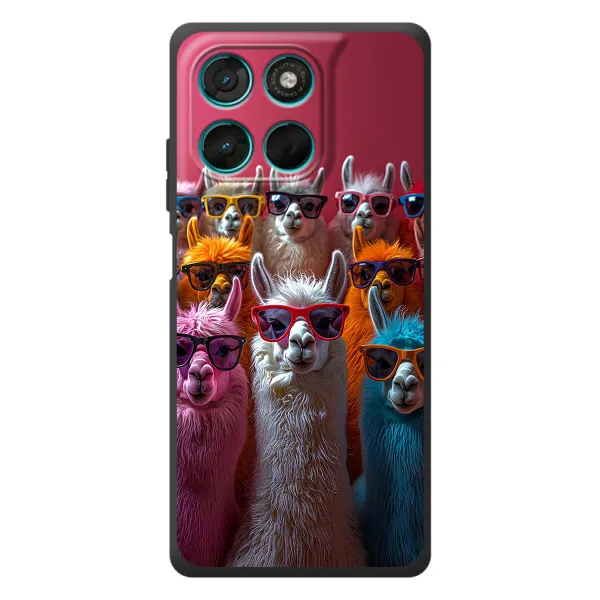 Чехол с принтом «Ламы в очках» для Motorola Moto G77