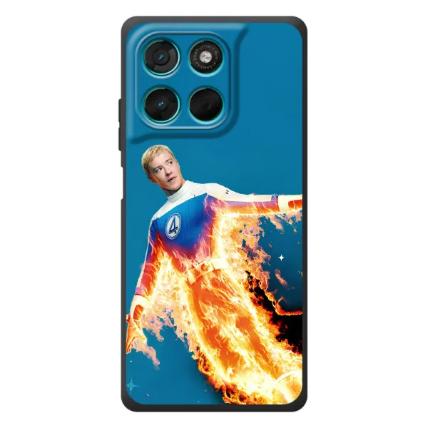 Чехол с принтом «Человек-факел в огне» для Motorola Moto G77