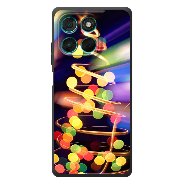 Чехол с принтом «Елка с гирлянд» для Motorola Moto G77