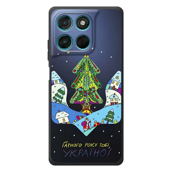 Чохол з принтом «Різдвяний герб» для Motorola Moto G77