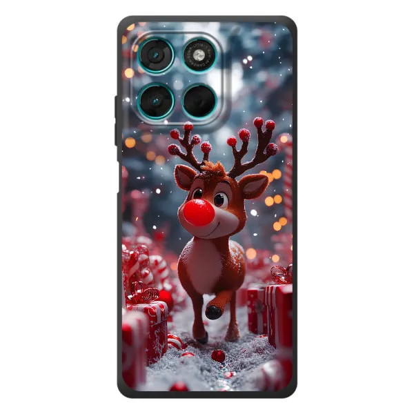 Чехол с принтом «Олень среди подарков» для Motorola Moto G77