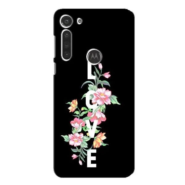 Чехол с принтом «Цветы LOVE» для Motorola MOTO G8