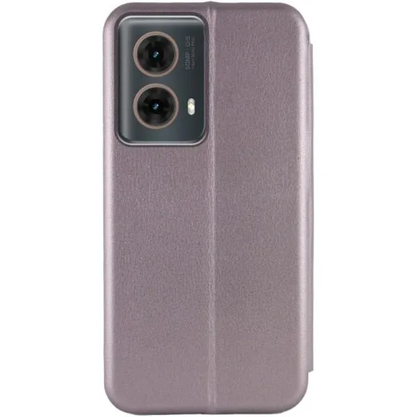 Кожаный чехол-книжка Classy для Motorola Moto G85 — Серый — фото 2